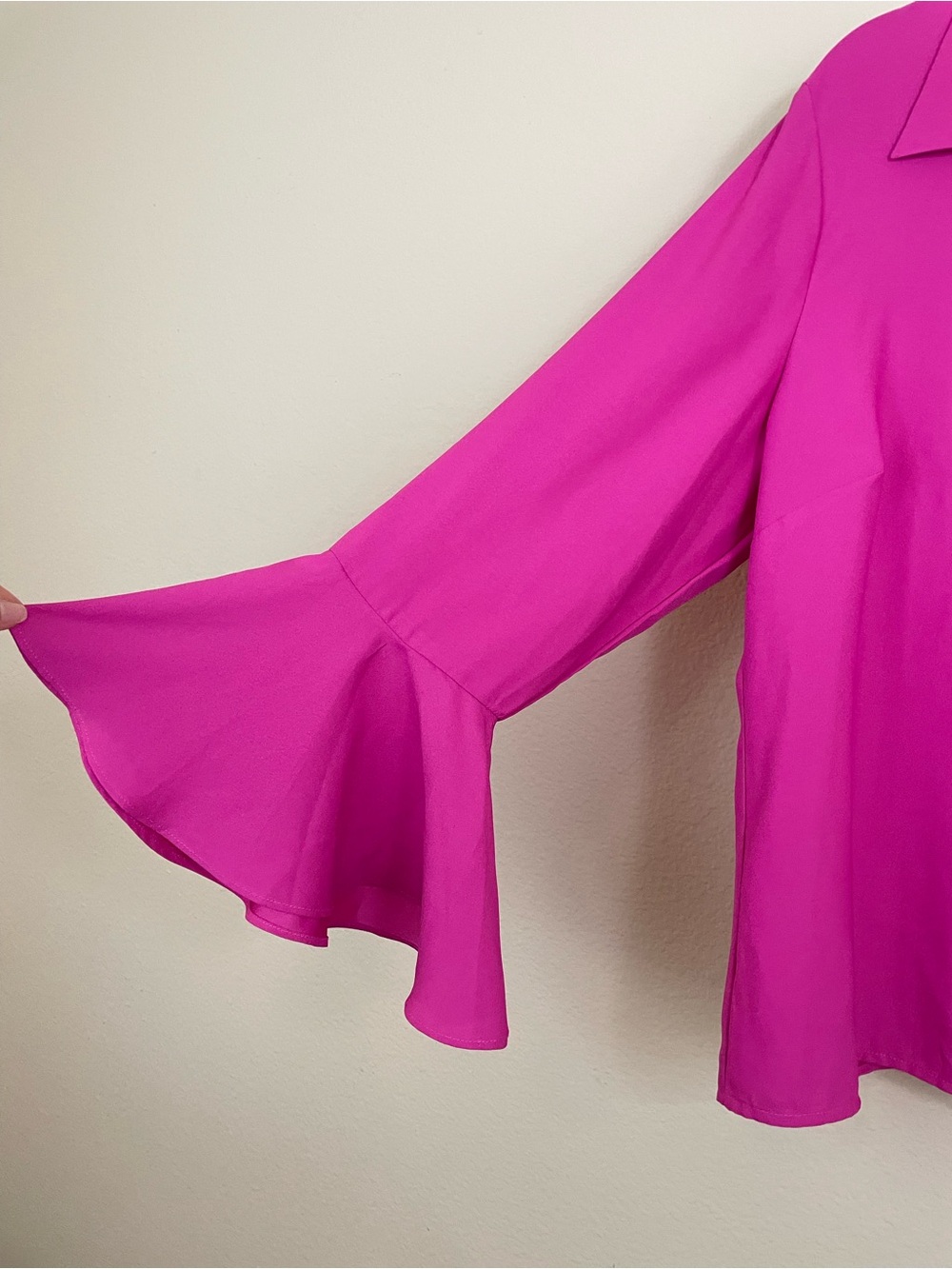 Boston Proper Alexa Flare Sleeve Button Up Shirt Pink Size XL - Picture 4 of 6